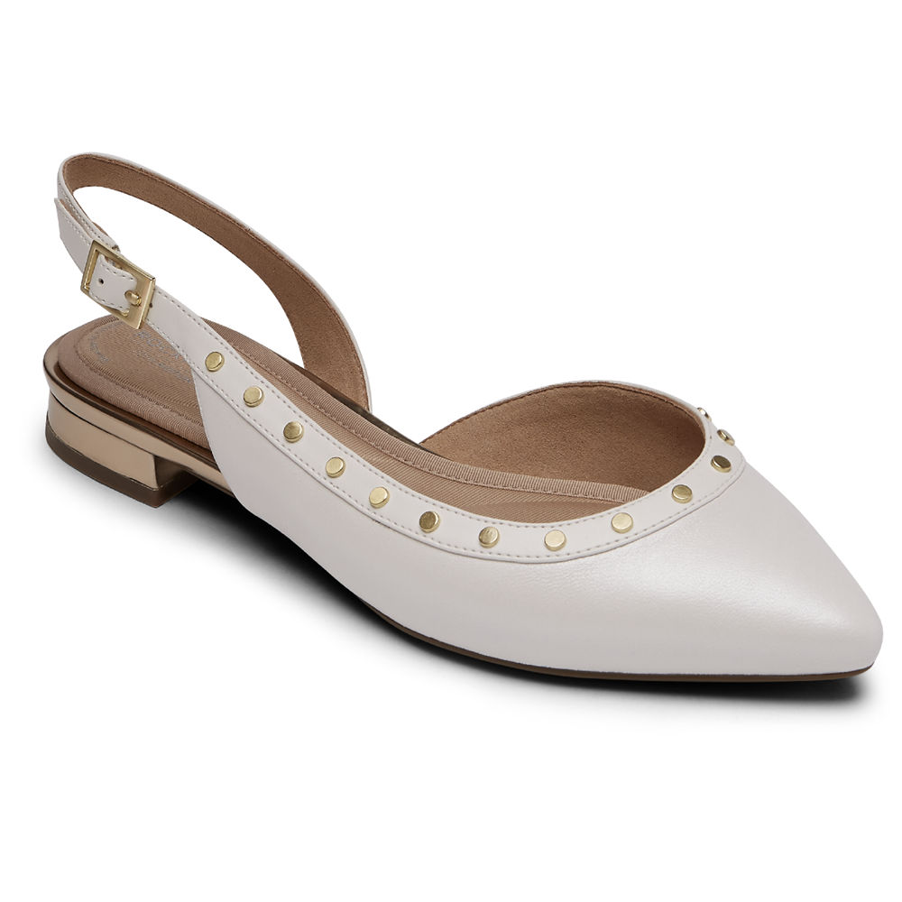 Slingback Rockport Mulher Branco - Total Motion Zuly Studded - 84735DOMJ